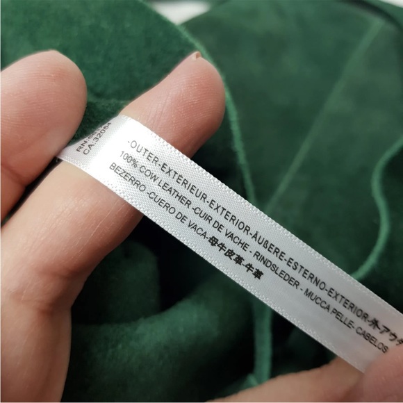 Free People Paris Suede Tote Bag Green Shoulder Leather Slouchy Tie Top BNWT - Picture 12 of 14